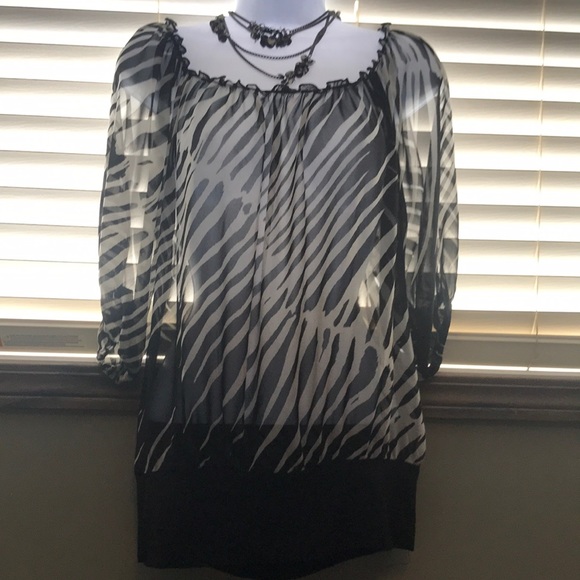 Sheer animal print top - Picture 1 of 1